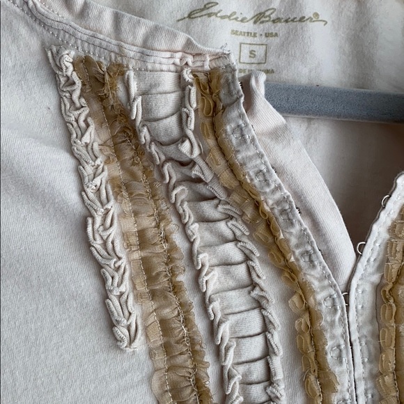 Ivory/Cream Long Sleeve Eddie Bauer Shirt - Picture 4 of 6